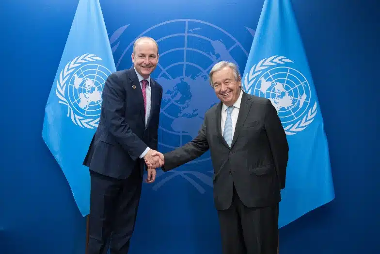 United Nations Secretary General António Guterres meets with Micheál Martin then Taoiseach of Ireland at the United Nations in New York September 2022 © UN PhotoJaclyn Licht